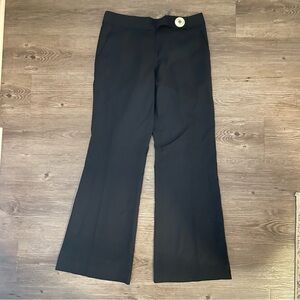 Tory Burch lightweight wool jumbo button double T mid rise black pants Sz 2